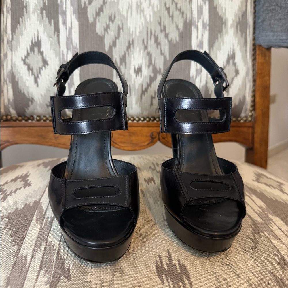 Yves Saint Laurent Black Platform Shoes with Luxe Design